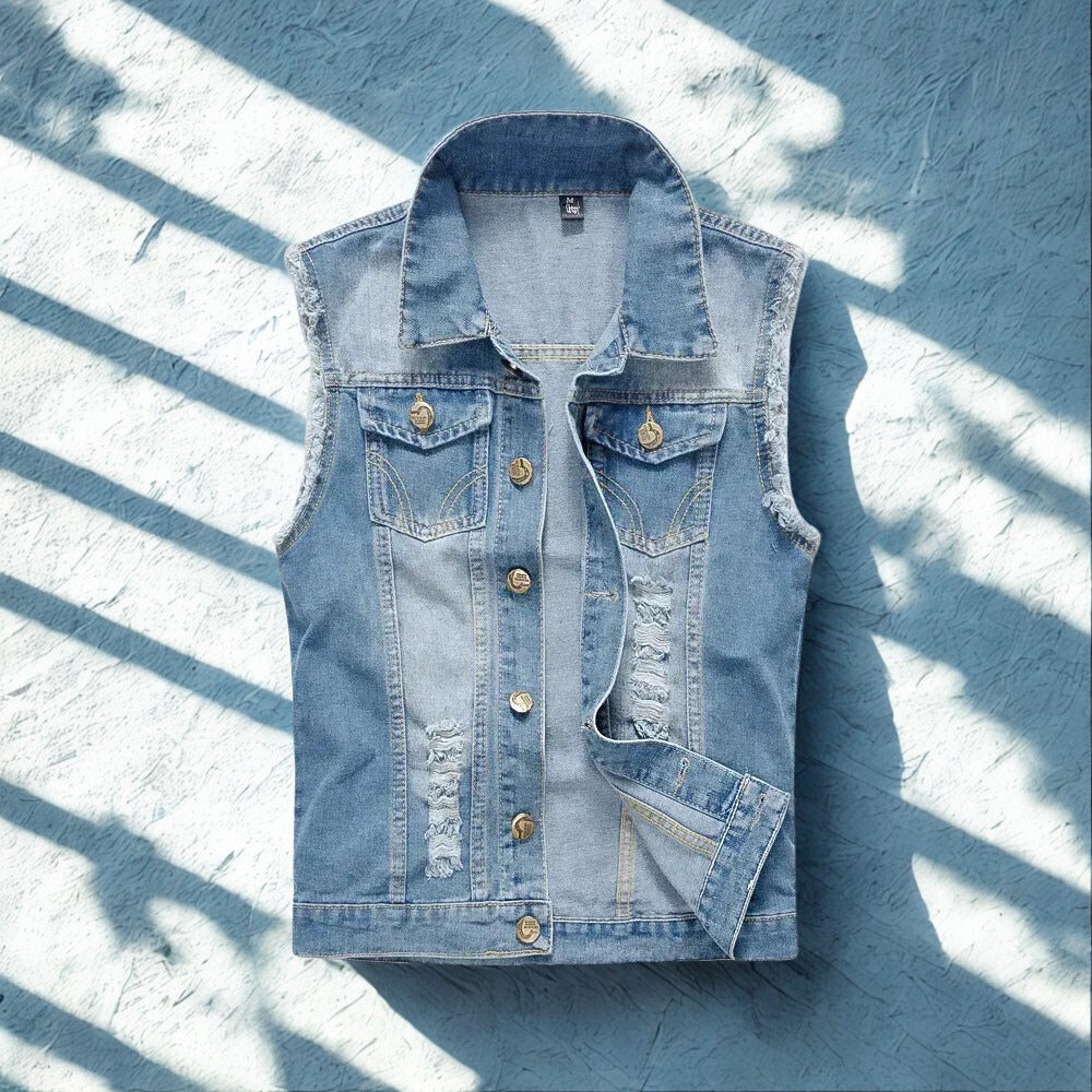 DENIM SLEEVELESS VEST