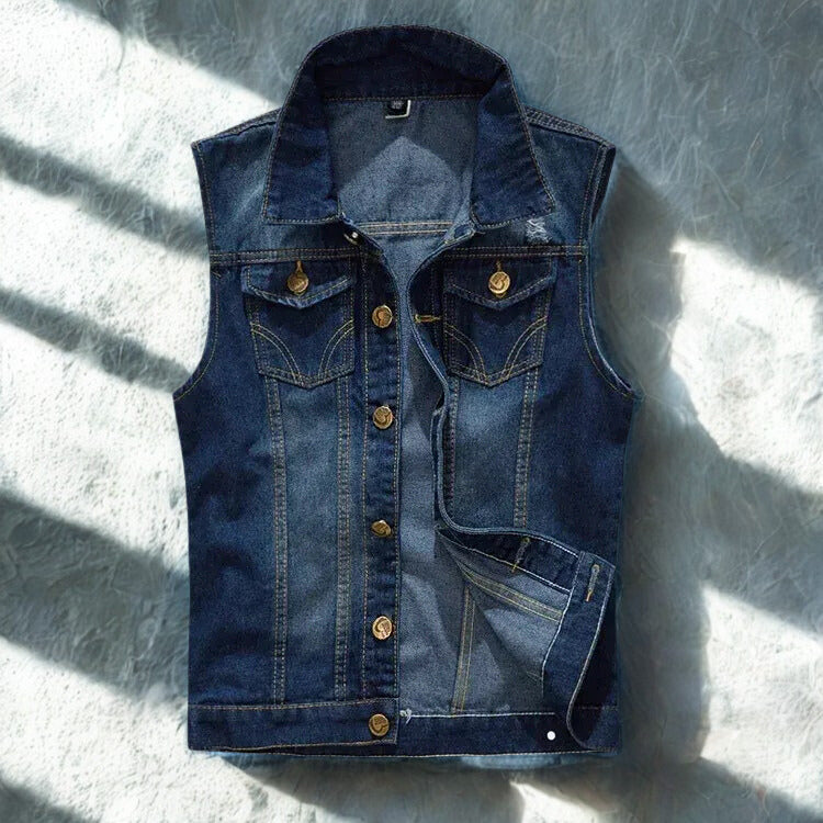 DENIM SLEEVELESS VEST