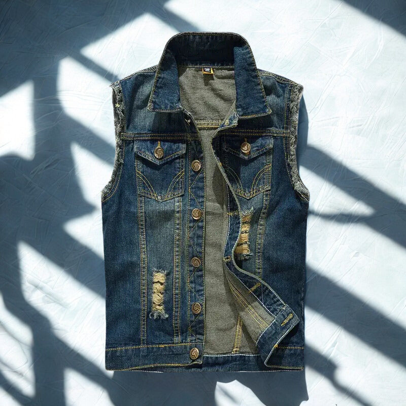 DENIM SLEEVELESS VEST